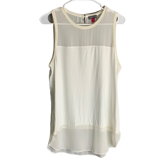 Vince Camuto Sleeveless Blouse MED White & Ivory - Picture 1 of 5